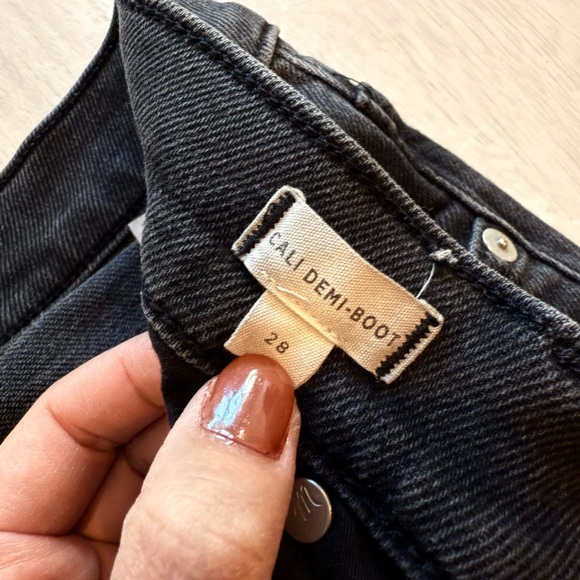 Madewell Cali Demi‎ Boot Black Washed Jeans Size 28 - Picture 6 of 9